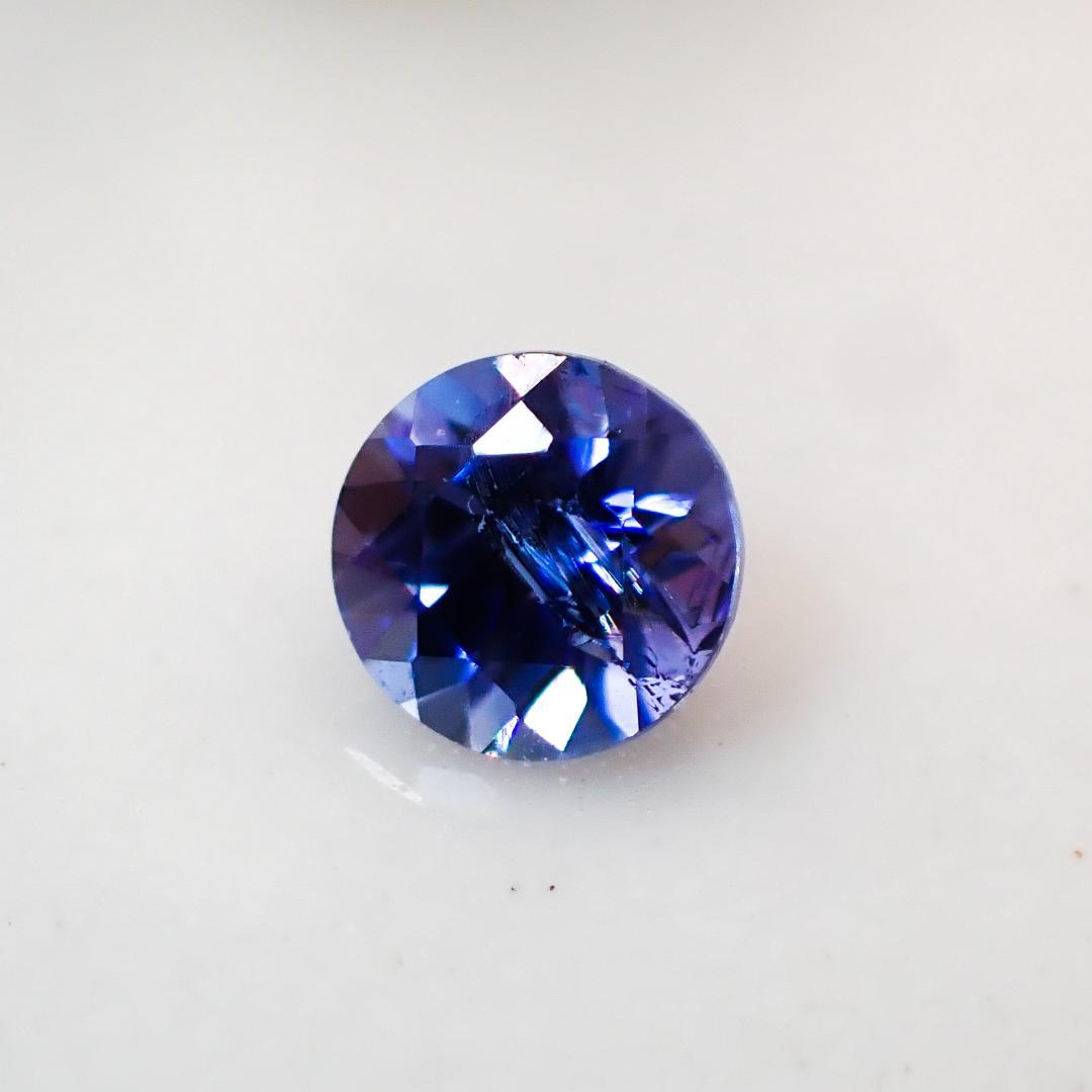 Natural benitoite 0.085ct [USA] Dark rare stone ★Multicolor gemstone 