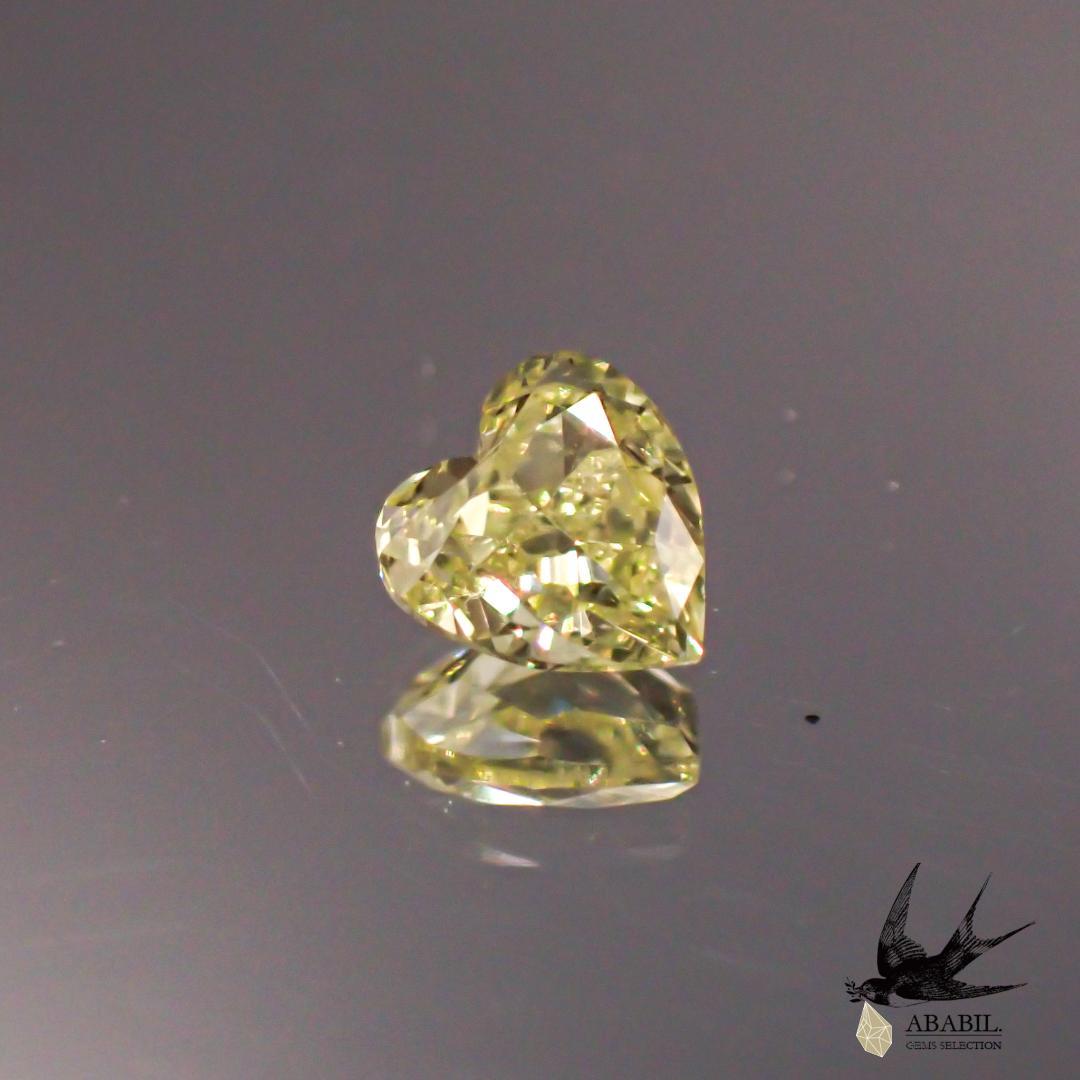 天然ライトイエローダイヤモンド0.147ct 【ハートカット】☆蛍光強☆ソ付 – ABABIL.gems