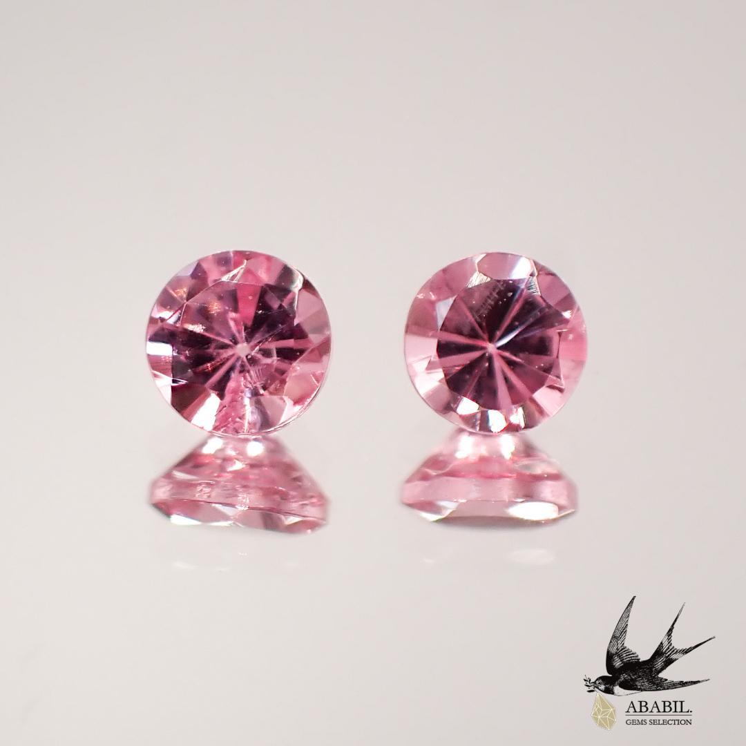 天然櫻花粉色尖晶石 0.164ct [坦桑尼亞] ★穿孔耳環和副石 2 件套★ 