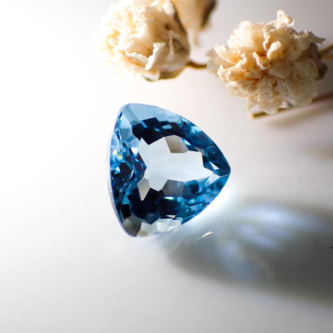 天然聖瑪麗亞海藍寶石 0.447ct [巴西] ★Vivid Blue★With So 