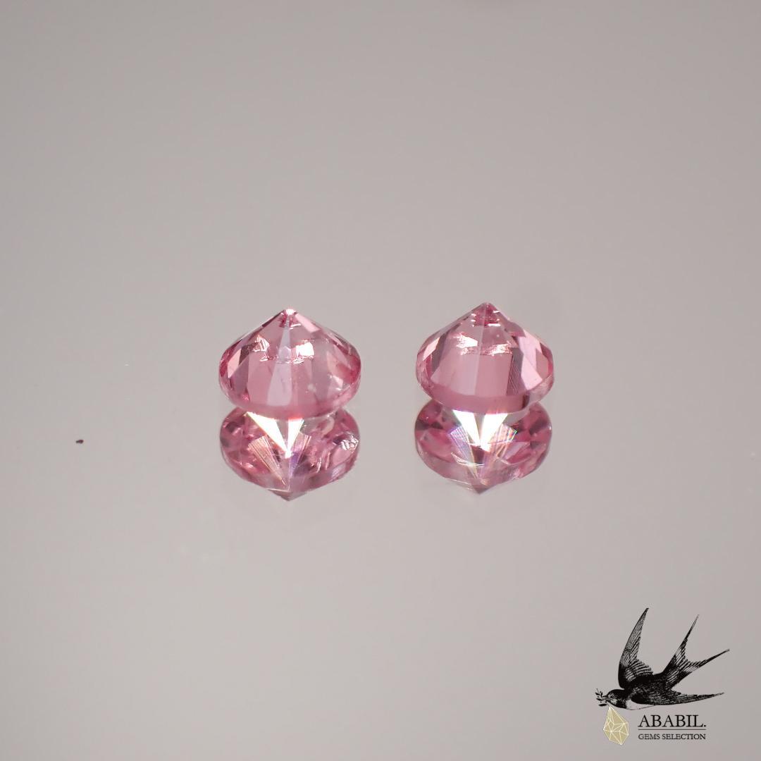 Natural cherry blossom pink spinel 0.164ct [Tanzania] ★Set of 2 pieces for pierced earrings and side stones★ 