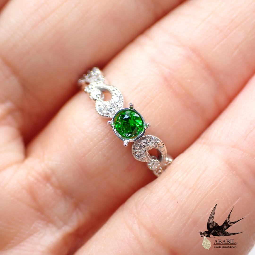 天然デマントイドガーネット0.134ct【ロシア】☆ネオン、ホーステール