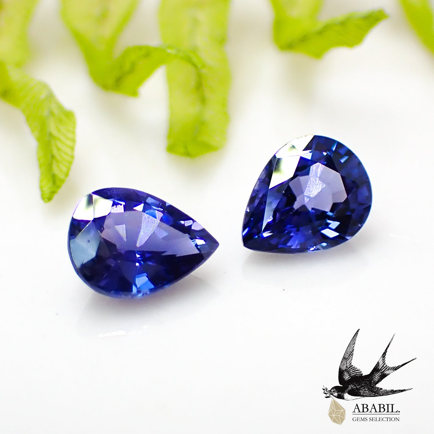 Natural bicolor sapphire 0.70ct [Sri Lanka] ★Set of 2 ★Brilliance★Fluorescence★