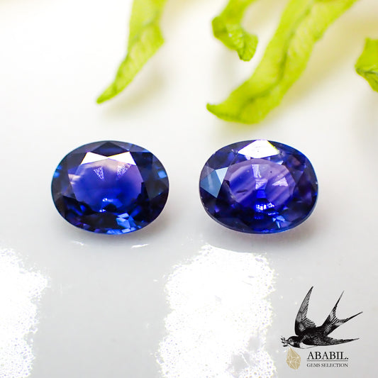 Natural bicolor sapphire 0.72ct [Sri Lanka] ★Set of 2 ★Brilliance★Fluorescence★