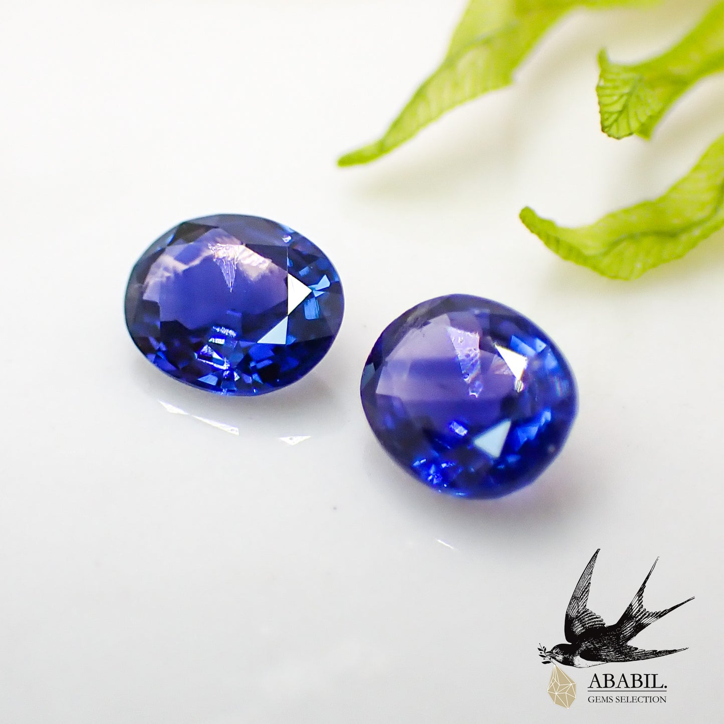 Natural bicolor sapphire 0.72ct [Sri Lanka] ★Set of 2 ★Brilliance★Fluorescence★