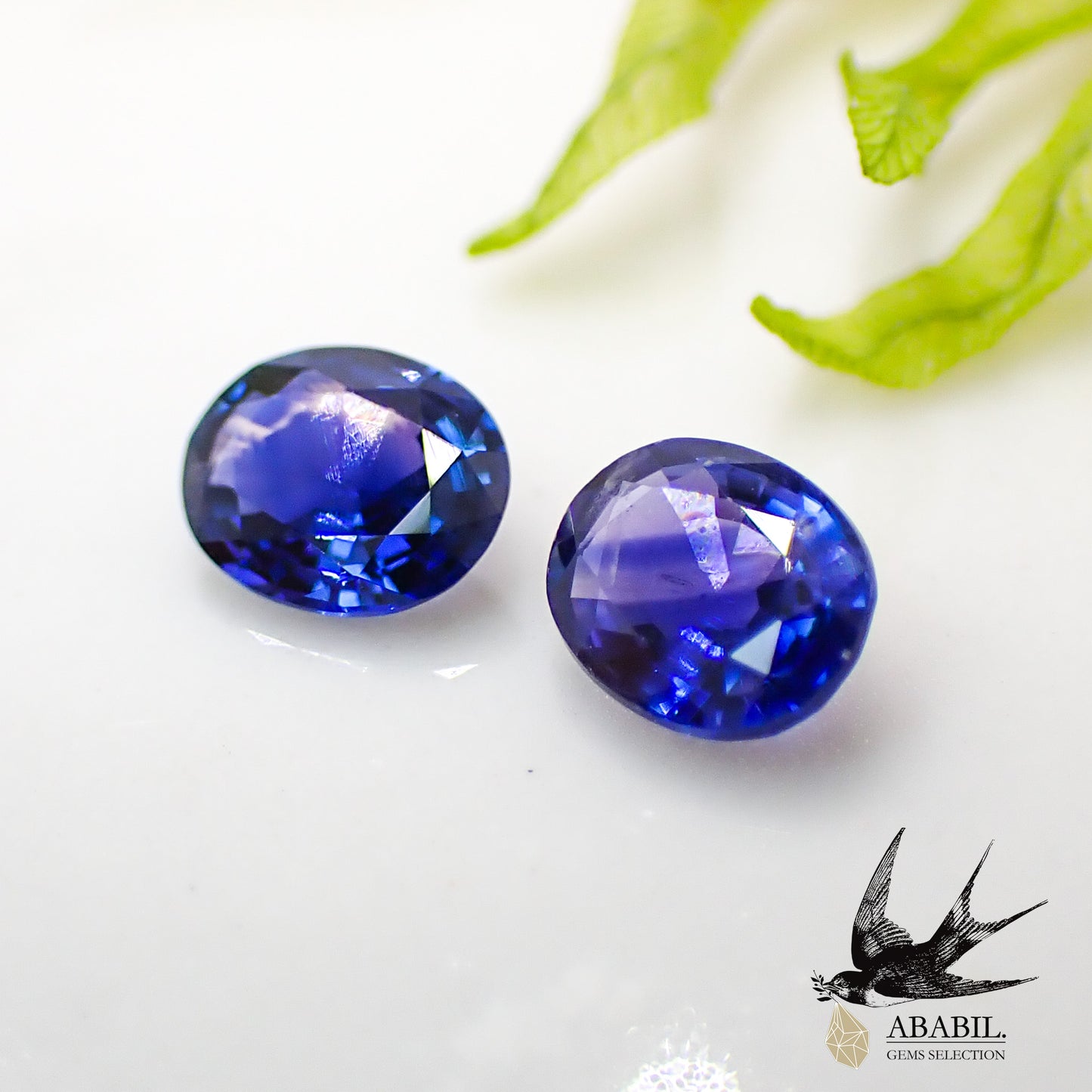 Natural bicolor sapphire 0.72ct [Sri Lanka] ★Set of 2 ★Brilliance★Fluorescence★