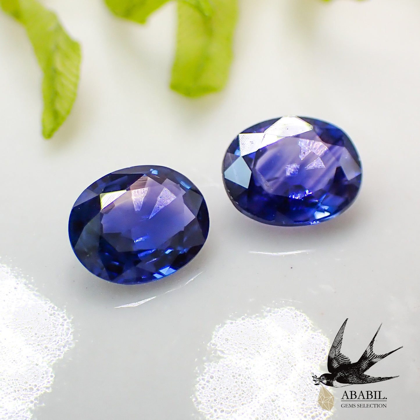 Natural bicolor sapphire 0.72ct [Sri Lanka] ★Set of 2 ★Brilliance★Fluorescence★