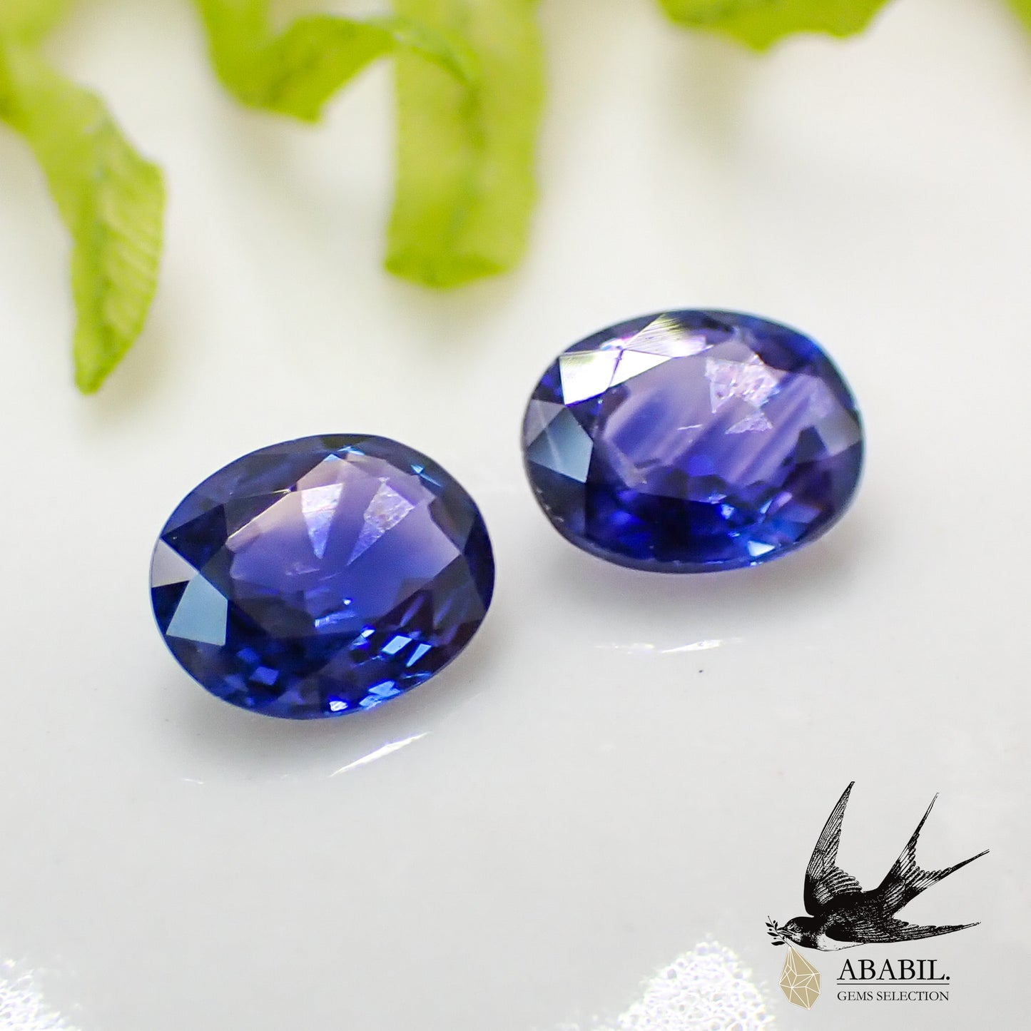 Natural bicolor sapphire 0.72ct [Sri Lanka] ★Set of 2 ★Brilliance★Fluorescence★