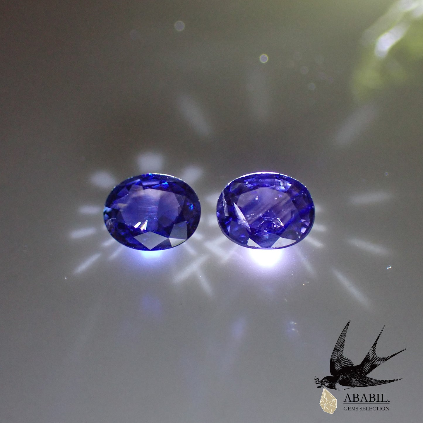 Natural bicolor sapphire 0.72ct [Sri Lanka] ★Set of 2 ★Brilliance★Fluorescence★