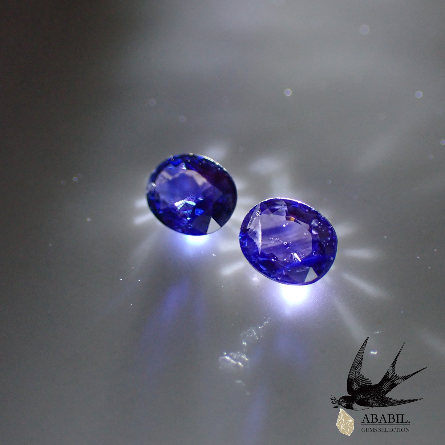 Natural bicolor sapphire 0.72ct [Sri Lanka] ★Set of 2 ★Brilliance★Fluorescence★