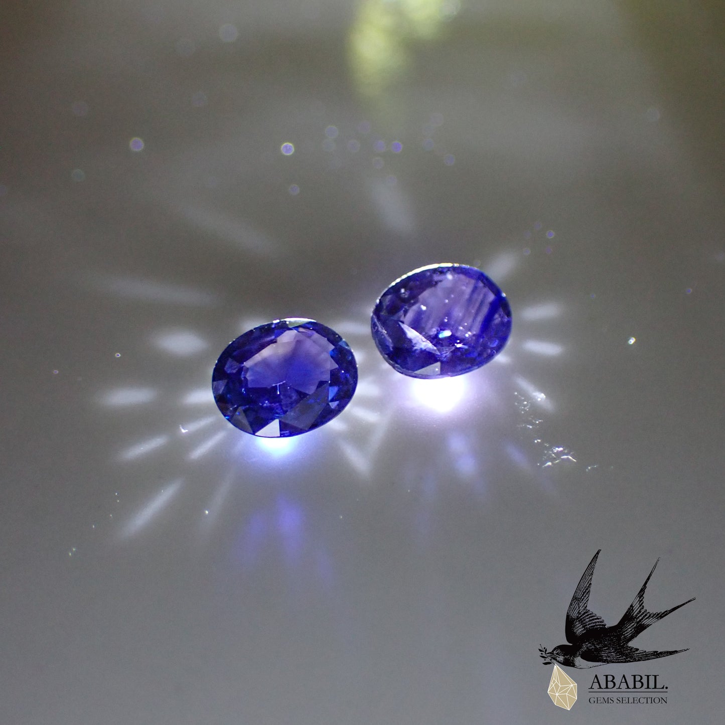 Natural bicolor sapphire 0.72ct [Sri Lanka] ★Set of 2 ★Brilliance★Fluorescence★