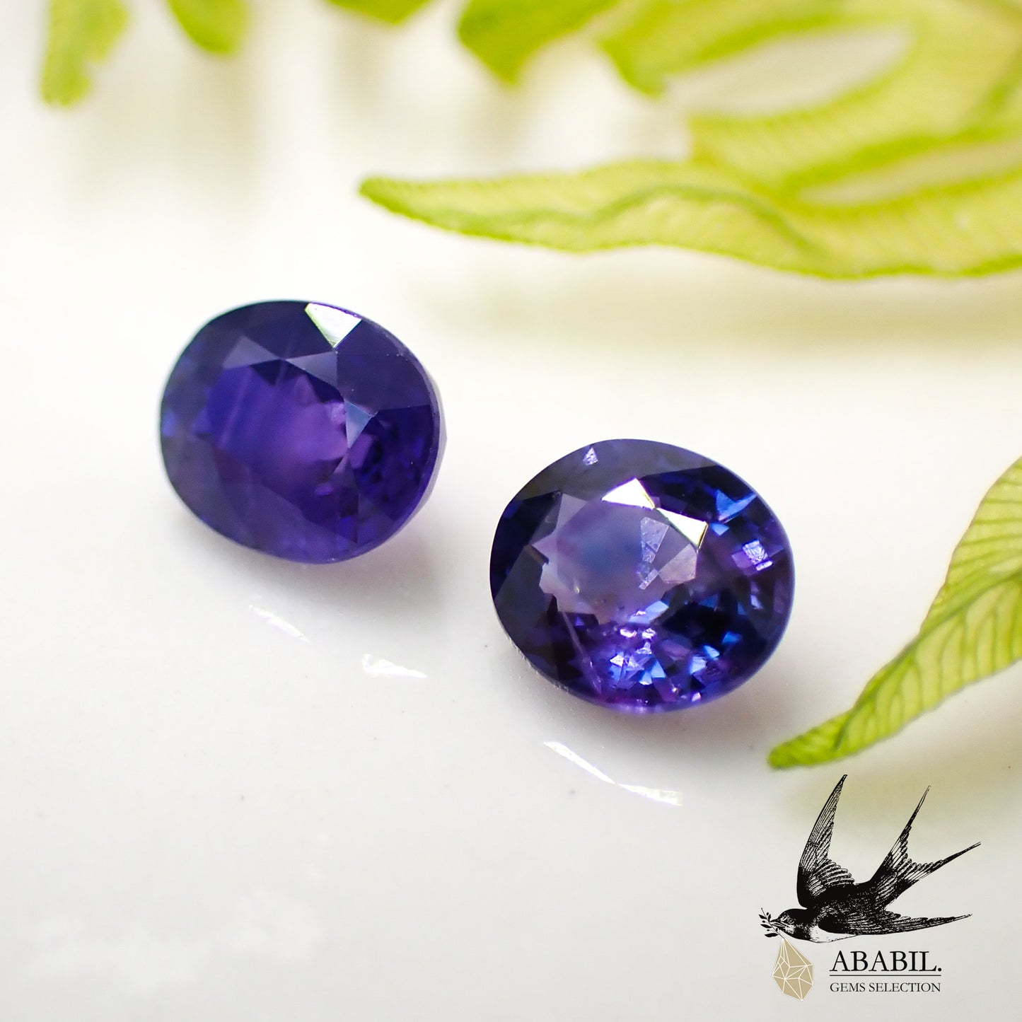 Natural bicolor sapphire 0.90ct [Sri Lanka] ★Set of 2 ★Brilliance★Fluorescence★