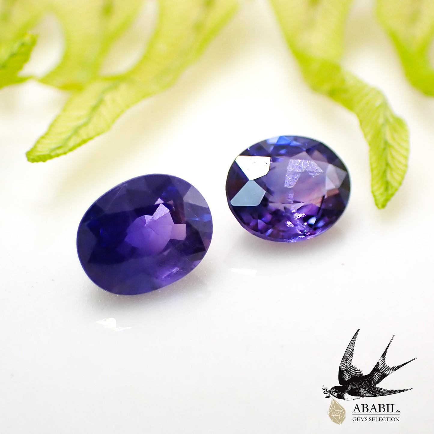 Natural bicolor sapphire 0.90ct [Sri Lanka] ★Set of 2 ★Brilliance★Fluorescence★