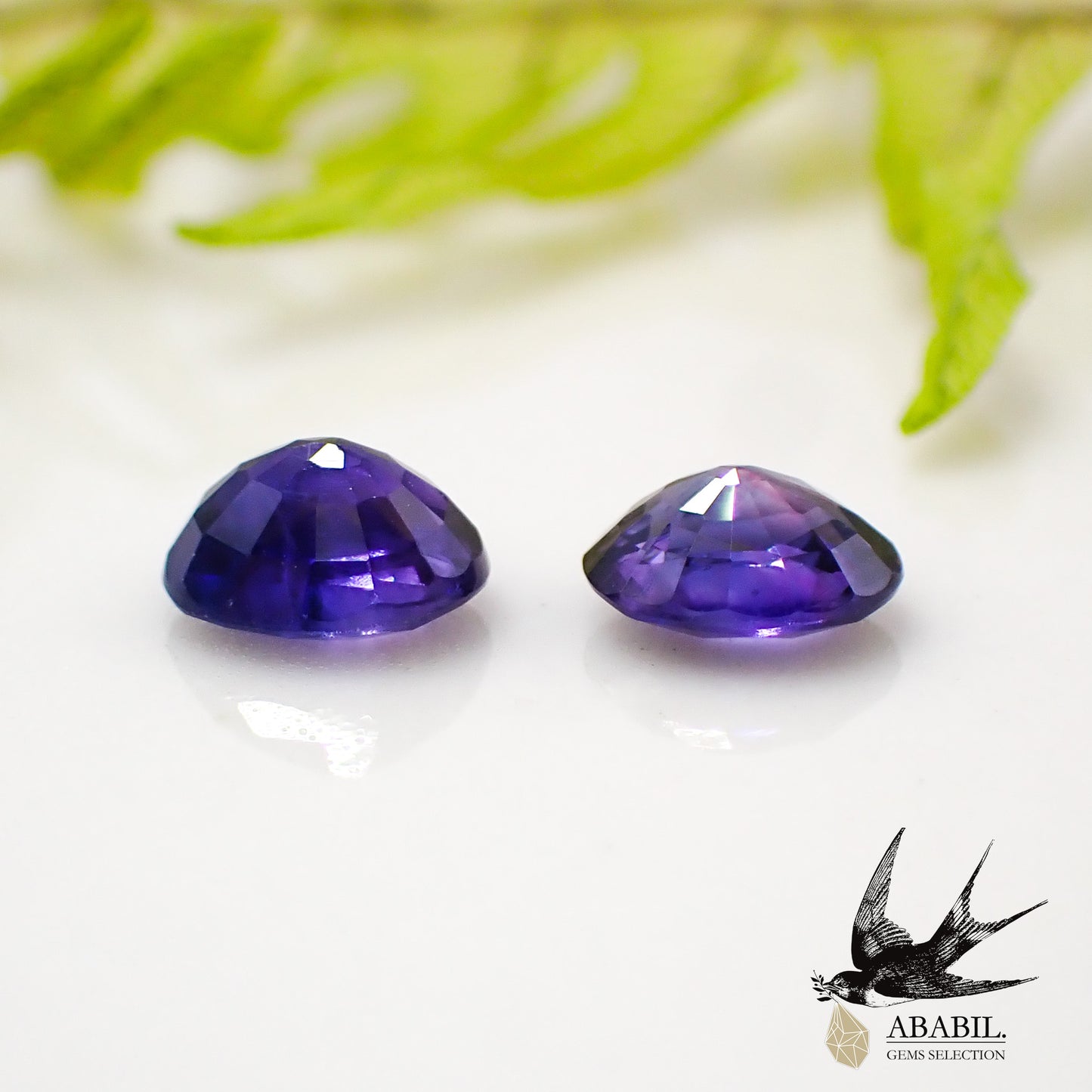 Natural bicolor sapphire 0.90ct [Sri Lanka] ★Set of 2 ★Brilliance★Fluorescence★