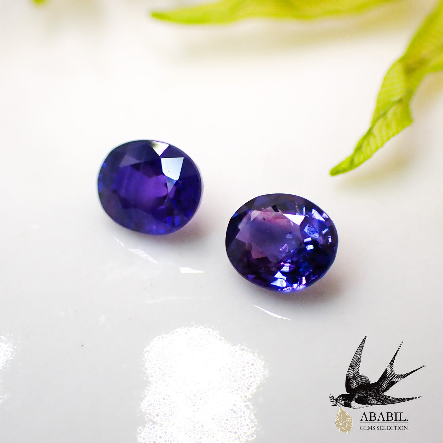 Natural bicolor sapphire 0.90ct [Sri Lanka] ★Set of 2 ★Brilliance★Fluorescence★