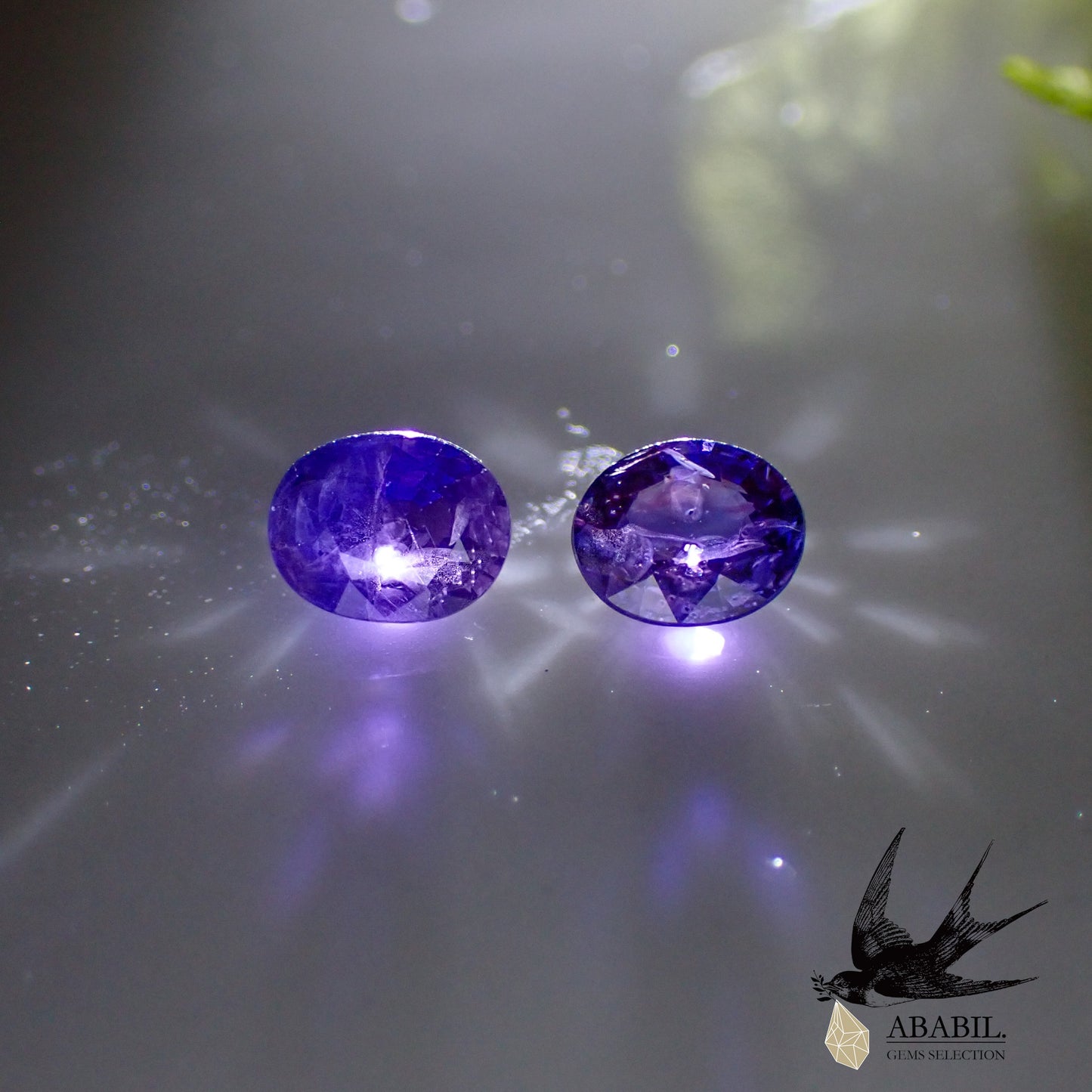 Natural bicolor sapphire 0.90ct [Sri Lanka] ★Set of 2 ★Brilliance★Fluorescence★