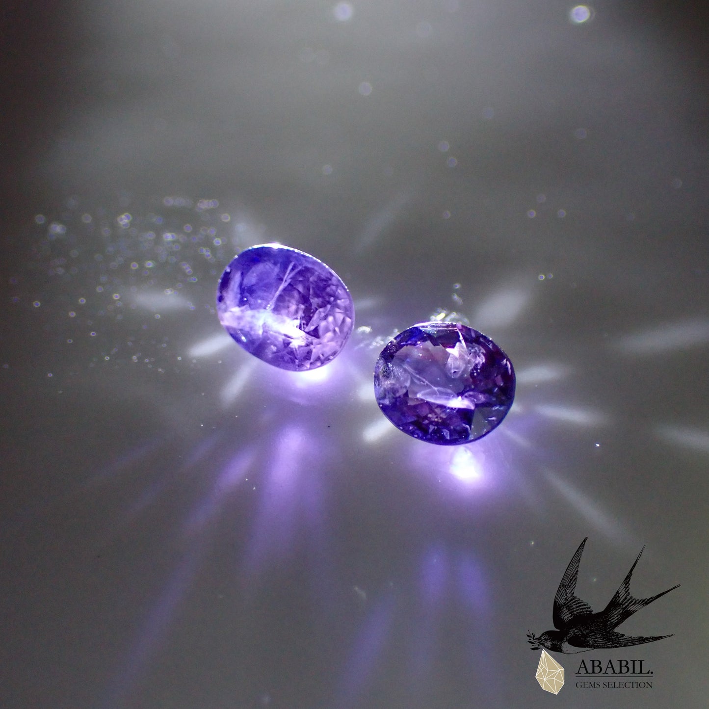 Natural bicolor sapphire 0.90ct [Sri Lanka] ★Set of 2 ★Brilliance★Fluorescence★