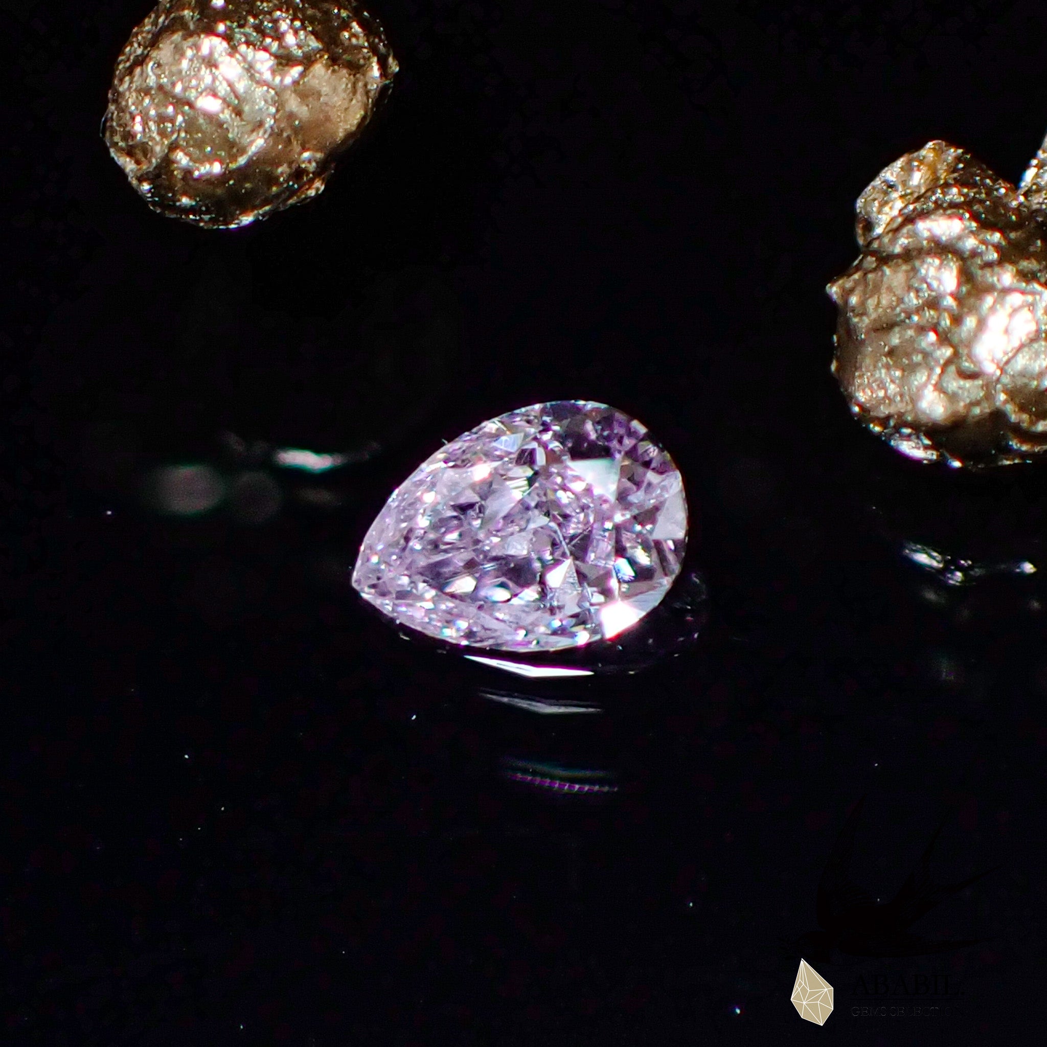 天然パープルピンクダイヤモンド0.042ct 【ロシア】☆キラキラ☆ソー