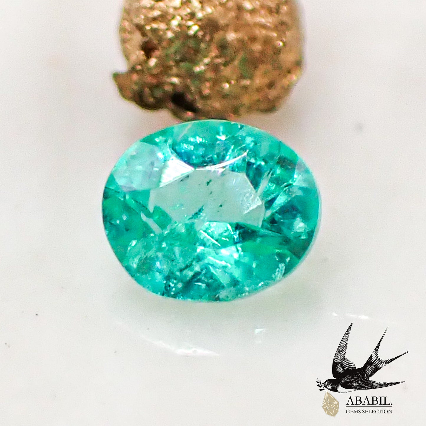 Natural Paraiba tourmaline 0.08ct [Brazil] Neon blue, fluorescent color