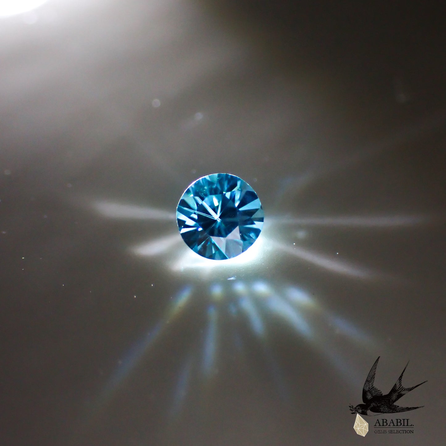 Natural blue zircon 0.734 [Cambodia] Sparkling sky blue 