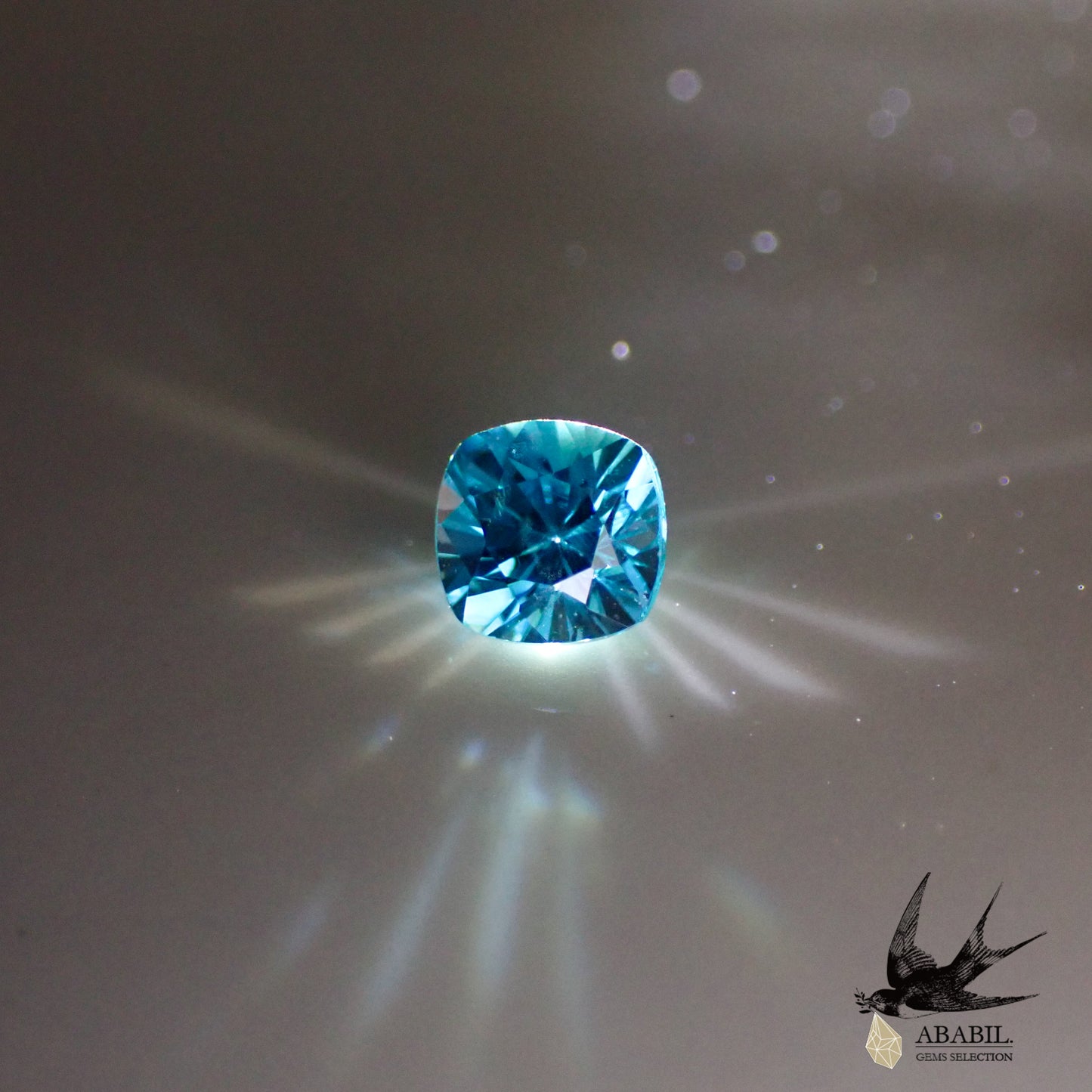 Natural blue zircon 1.001 [Cambodia] Dark vivid blue 