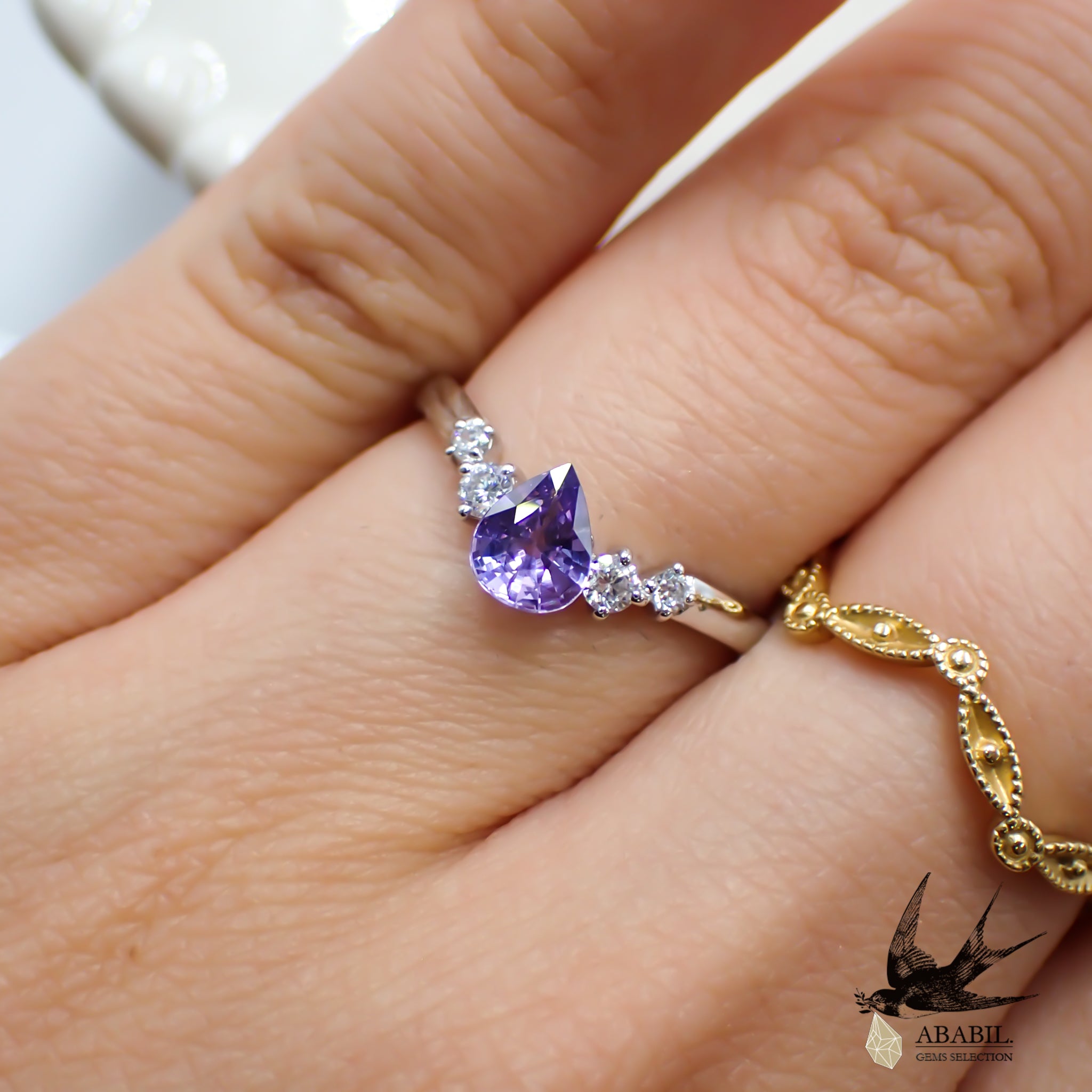 スリランカ産非加熱天然パープルサファイア 天然パープルサファイア0.487ct【スリランカ】☆綺麗な紫（非加熱可能
