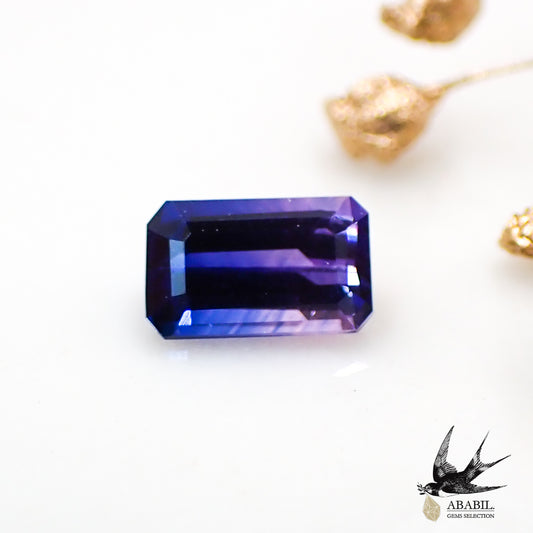 Natural bicolor sapphire 0.294ct [Sri Lanka] ★Purple and blue fluorescence 