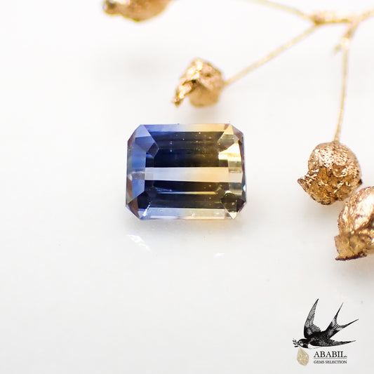 Natural bicolor sapphire 0.310ct [Sri Lanka] ★Yellow ice blue 