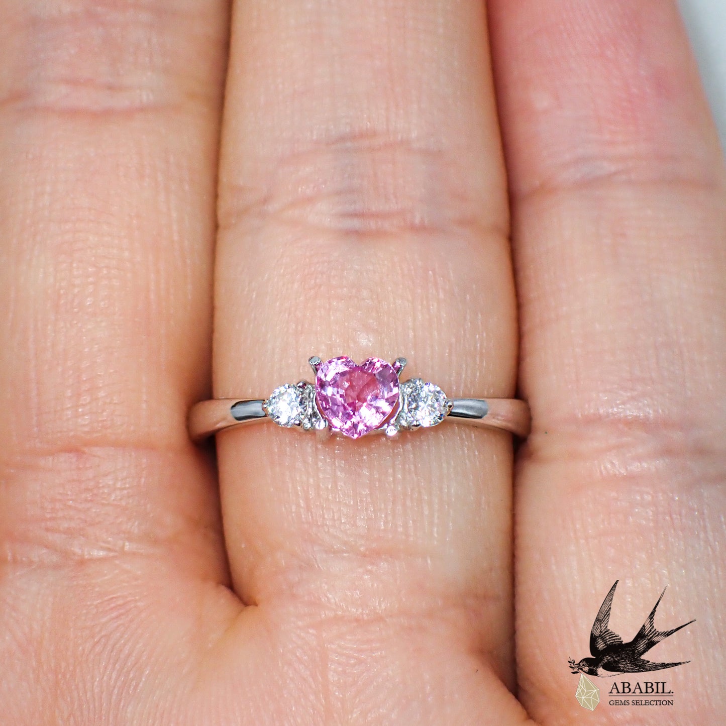Natural Pink Sapphire 0.344ct [Sri Lanka] ★Heart-shaped・Fluorescent・Corundum★ 