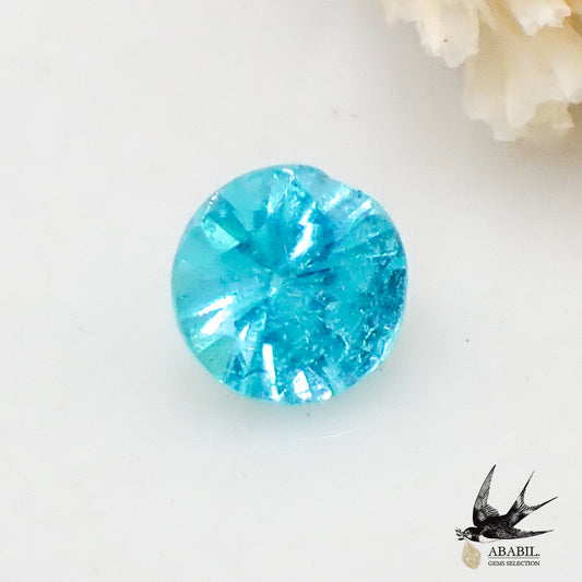 Natural Paraiba tourmaline 0.068ct [Brazil] Neon blue, fluorescent color 