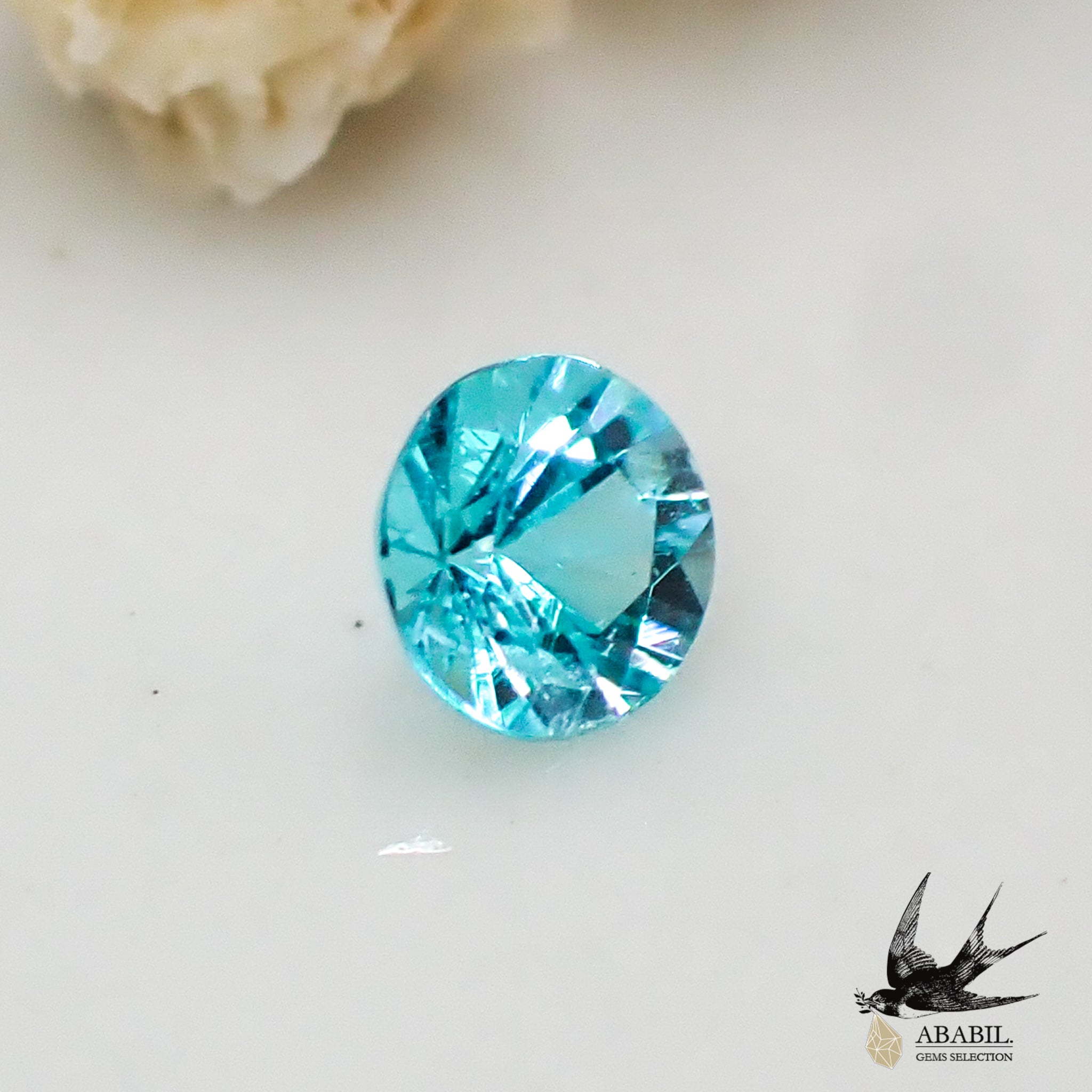 天然パライバトルマリン0.088ct【ブラジル】☆ネオンブルー、蛍光色