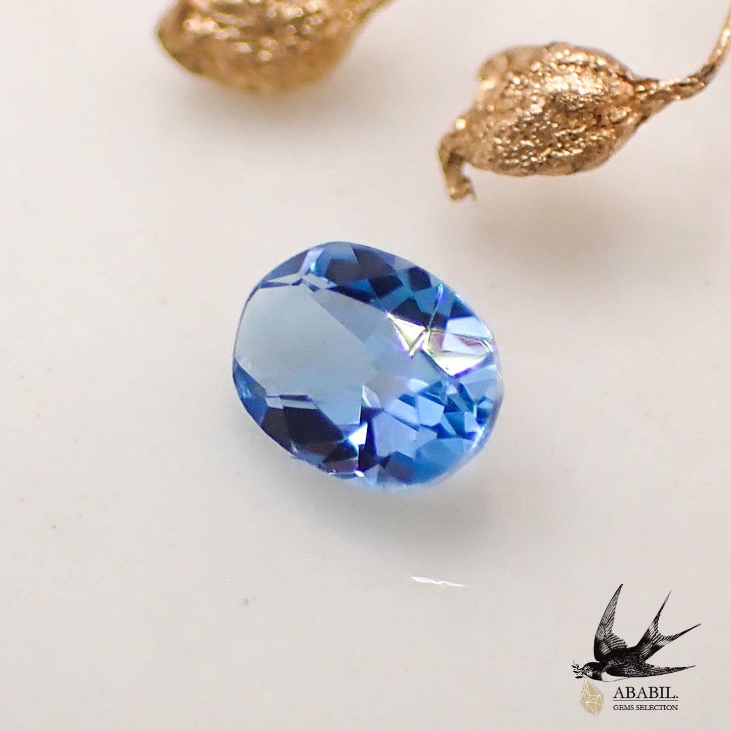 天然サンタマリアアクアマリン 0.09ct【ブラジル】★ペア★オーシャンブルー★