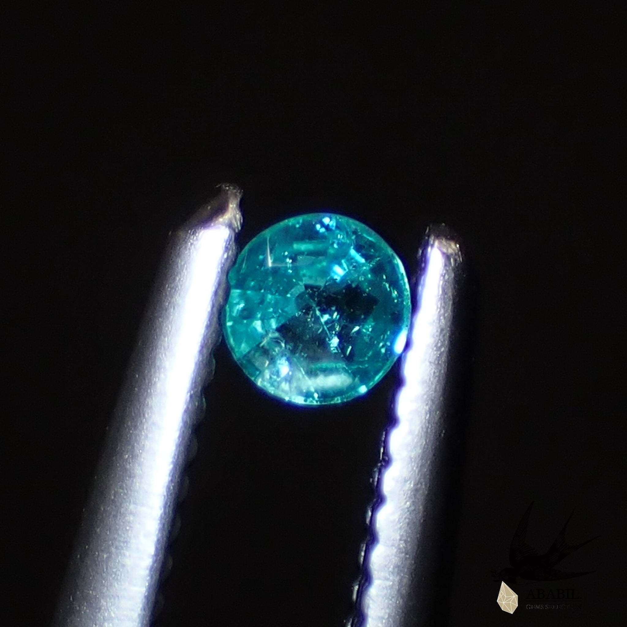 天然パライバトルマリン0.04ct【ブラジル】☆ネオンブルー、蛍光色