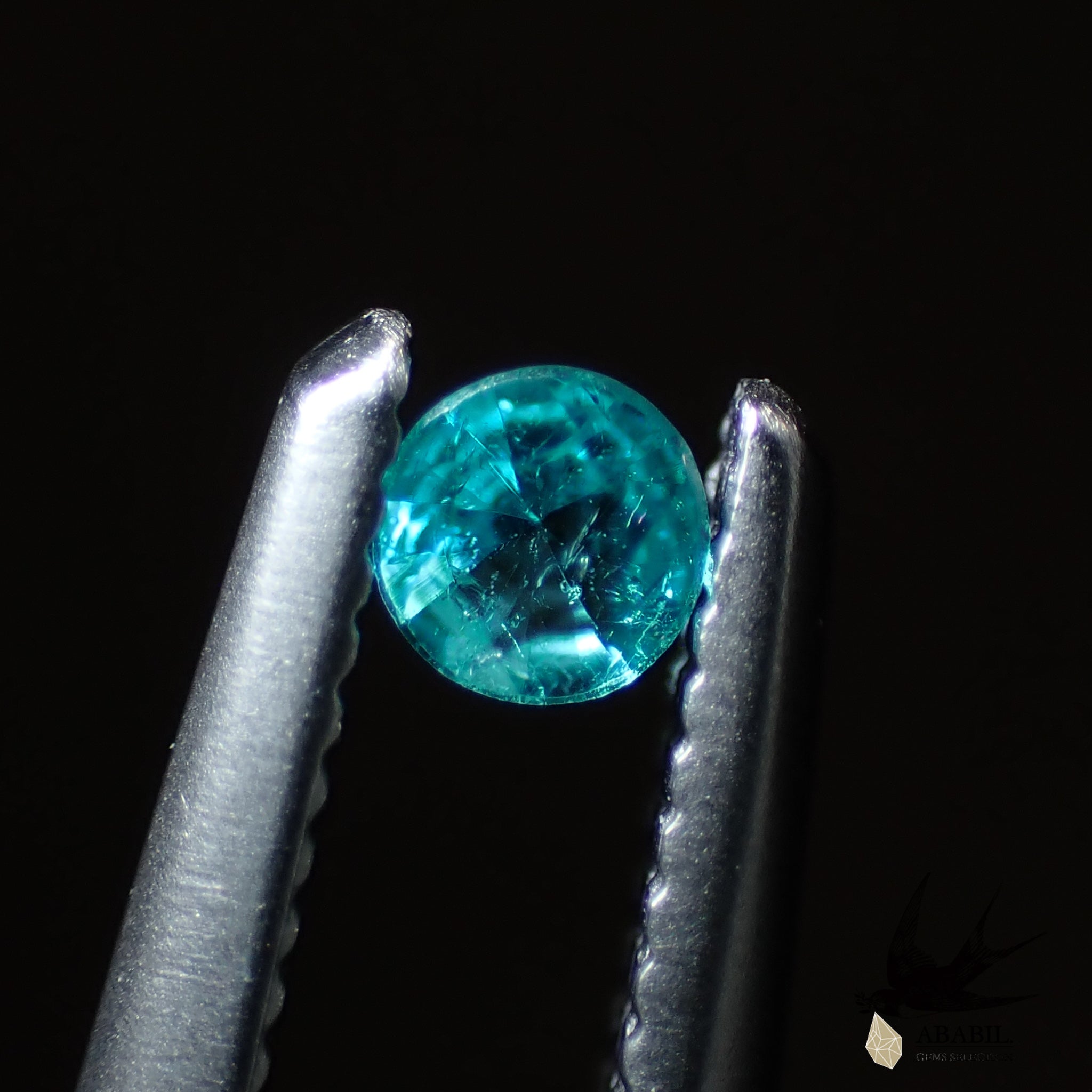 天然パライバトルマリン0.04ct【ブラジル】☆ネオンブルー、蛍光色