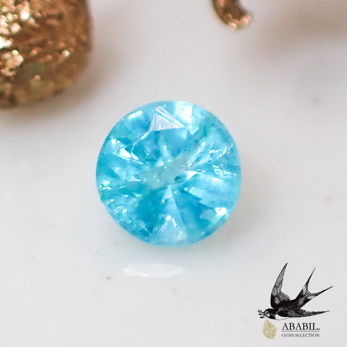 Natural Paraiba tourmaline 0.02ct [Brazil] Neon blue, fluorescent color