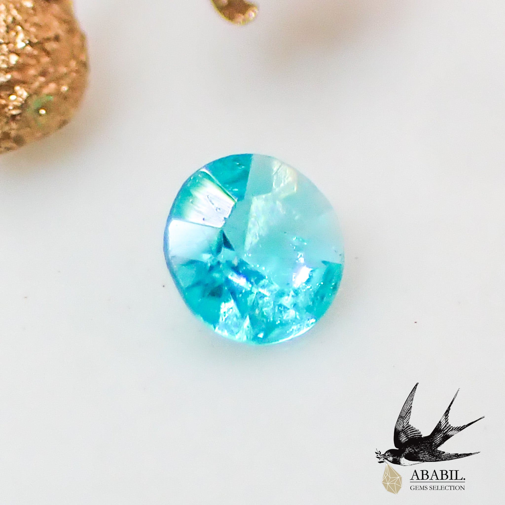 天然パライバトルマリン0.03ct【ブラジル】☆ネオンブルー、蛍光色